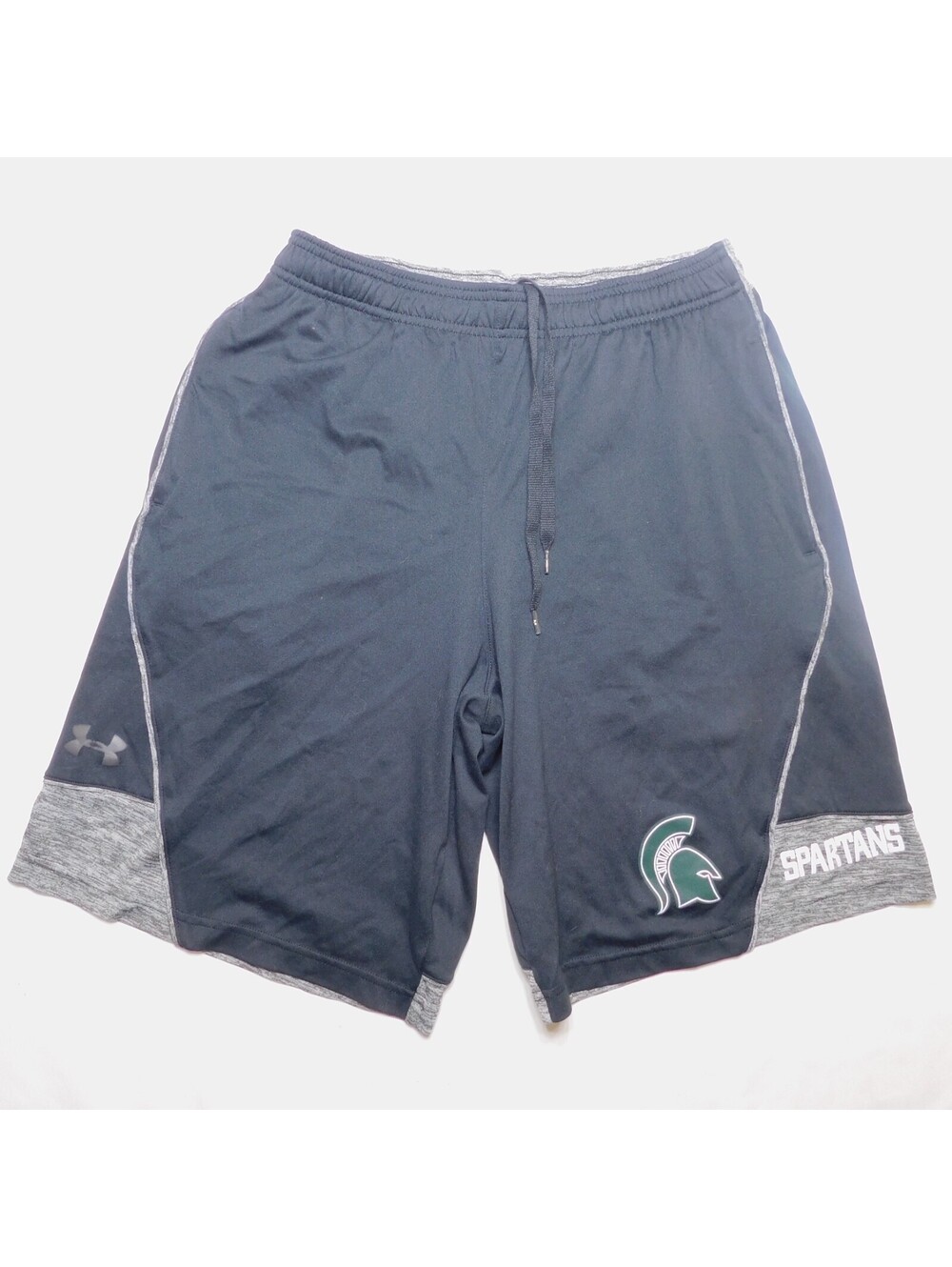 Under Armour Michigan State Spartans Shorts Mens Medium Black Grey Basketball NC